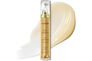 Soulight 5% Caffeine Eye Serum for Anti Aging | Reduce Dark Circles, Puffiness, Fine Lines & Wrinkles | Hyaluronic Acid & Niacinamide Moisturizer with 360° Massage Ball | Eye Balm for Men & Women