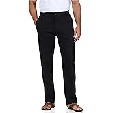 Soojun Men's Casual Linen Blend Relaxed Fit Straight Legs Elastic Waist Pants