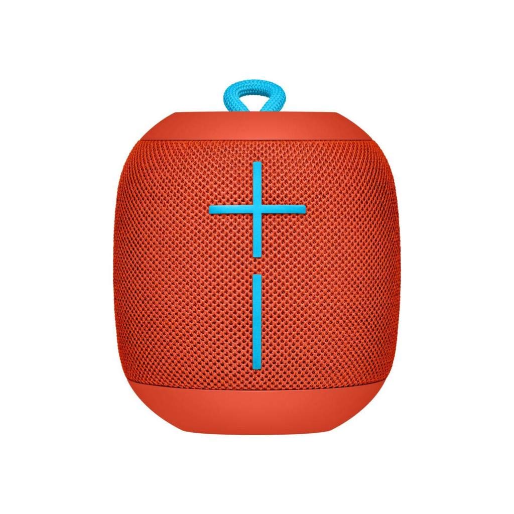 Ultimate Ears Wonderboom Portable Wireless Bluetooth Speaker, 360 ° Surround Sound, Waterproof, 2 Speaker Connection for Powerful Sound, 10h Battery, Red