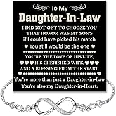 To My Beautiful Daughter In Law Bracelet From Mother-In-Law, Daughter In Law Birthday Gifts, Infinity Star Heart Bracelet For Her With Heartfelt Message Card & Elegant Box, Bonus Daughters Bracelets