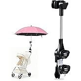 Universal 360° Adjustable Chair Umbrella with Clamp, Umbrella Holder for Stroller, Beach Chair, Wheelchair & Golf Cart - No Tools Needed, Sun & Rain Protection