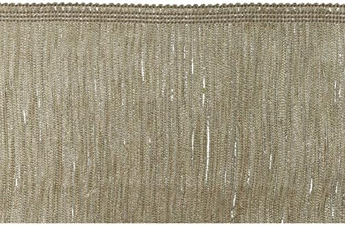 Decorative Trimmings 100% Rayon Chainette Fringe, 6" x 9 yd, Beige