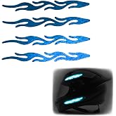 customTAYLOR33 High-Intensity Grade Premium Reflective Tribal Flame Helmet Decals, Motorcycle Safety Sticker Decals (Special Edition Baby Blue)