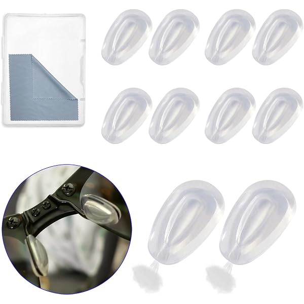 4 Pack Soft Silicone Nose Pads For Glasses - Push-On Eyeglass Frame Pads - Comfort Fit 14 thumbnail image