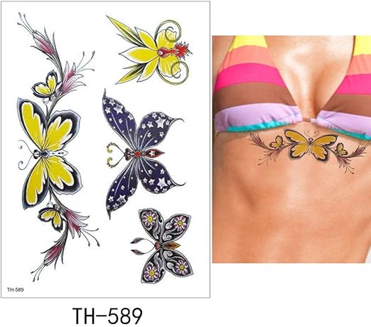 Tatuaggi Temporanei Finti Tatuaggio Temporaneo Tattoo Sveglia Dipinta Con Rose Di Farfalle 5 Pezzi 15x21 Cm Braccio Spalla Adesivi Temporanei Rimovibili Tatuaggi Adesivi Corpo Per Adulti Uomo Donne Amazon It Bellezza