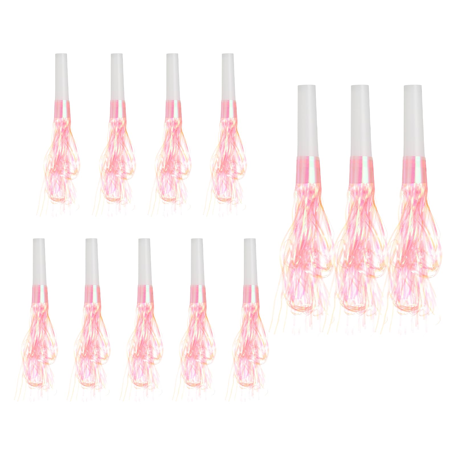sourcing map 12 Pcs Fringed Noise Makers, Metallic Fringe Party Blowers Party Favors for Sports Events Birthday Parties Graduation Ceremonies Christmas New Year Gift Decorations, Flash Pink