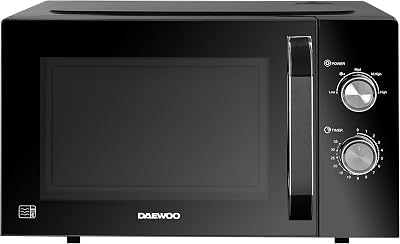 Daewoo 800W 23L Microwave with 5 Power Settings & Timer - Black