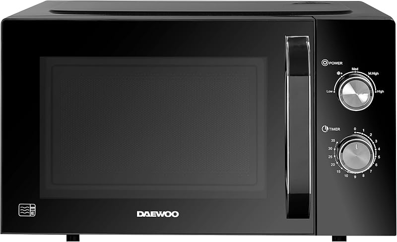 Daewoo 800W 23L Microwave with 5 Power Settings & Timer - Black