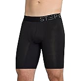 STEP ONE Mens Boxer Briefs Sport, 1 Pair, Longer Length Anti Chafing Mens Underwear, Comfortable Moisture-Wicking Boxers