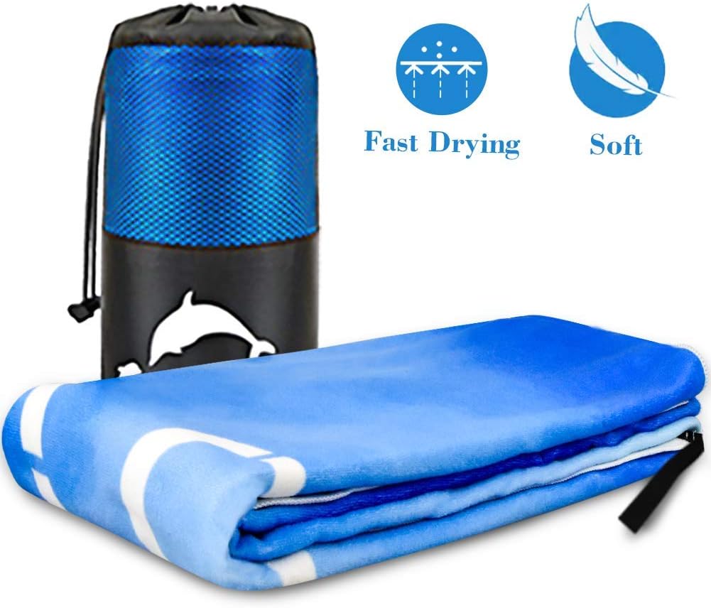Covacure Microfiber Beach Towel - Oversized Bath Towels Quick Dry Home Towel for Adults, Kids & Baby (62"x32")