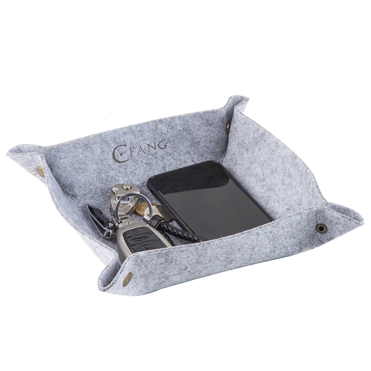 Jewelry, Key, Cell Phone, Wallet, Watches Tray Display Organizer Bedside Storage Tray Desktop Storage 9.7\'\'x9.7\'\'-Unfolded for Cup Mat, Mouse Pad