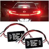 SSNNUU 2PCS 6V-30V GS-100A LED Brake Light Flasher with Pre-Wired,Universal Pulsing Strobe Flashing Module Controller for Most Motorcycles Cars Trucks SUVs Brake Light Tail Stop Light