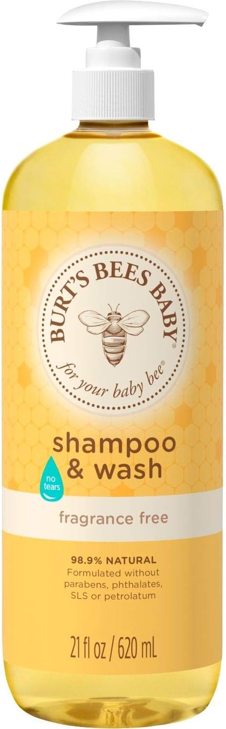 Burt's Bees Baby Bee Fragrance Free Shampoo and Body Wash, 21 oz, 1-2 Months