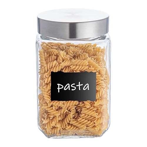 Restaurantware-Vetri 58 Ounce Glass Storage Jar, 1 Dishwashable Glass Cookie Jar - Airtight Seal, Hot & Cold Friendly, Clear Candy Container, For Kitchen, Laundry, Or Storage - Amazon deal for $14.85