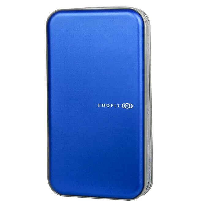 COOFIT CD Tasche CD Case CD/DVD/VCD Wallet Aufbewahrungs für 60 CDs/DVDs Tasche Mappe Blau (Blau)