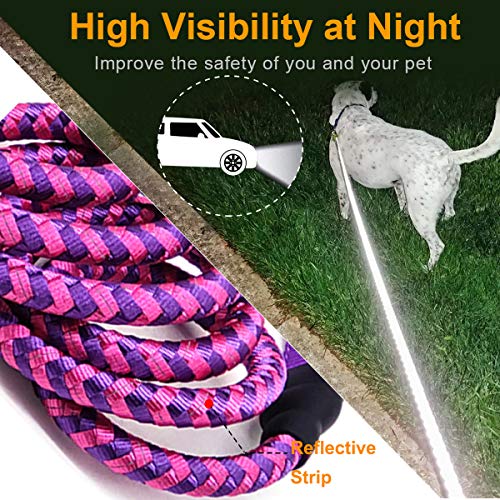 MycicyÂ SmallÂ DogÂ LeashÂ -Â 6FT xÂ 1/4"Â ReflectiveÂ RopeÂ DogÂ LeashÂ -Â Â NylonÂ BraidedÂ PurpleÂ DogÂ LeashÂ forÂ PuppyÂ CatsÂ SmallÂ Pets
