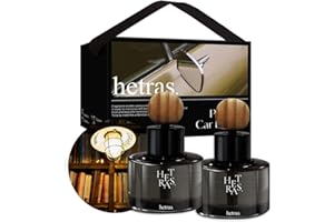 HETRAS. hetras Premium Car Diffuser Set 2.6 fl.oz. 2 Pack | Book Store - Woody & Herb Scent | Long-Lasting Luxury Fragrance Air Freshner Car Dash Board Perfume | Gifts for Loved One