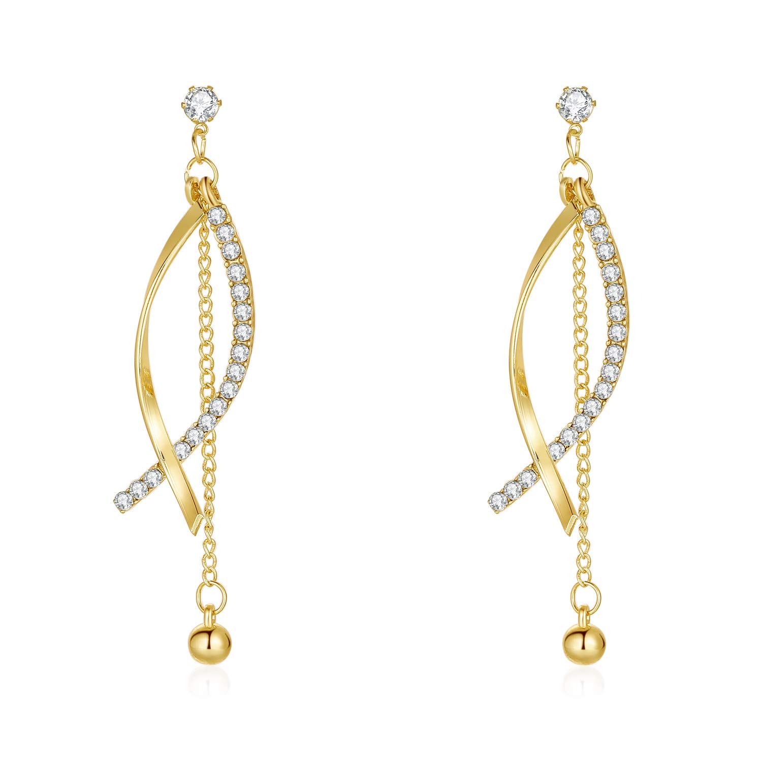 KRUCKEL Sparkling Lines & Curves Stud Earrings - 7139026