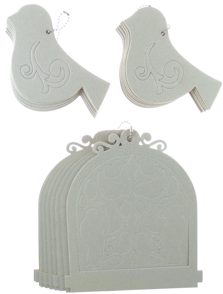 Maya Road Birdcage Chipboard Book and Fancy Bird Coaster Set