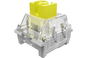 MAGIC-REFINER A.JAZZ AS101 Switches for Mechanical Keyboard DIY, 45-Key Switch Testing Tool, 3pin Linear 42g MX Stem Yellow Switch Set with Acrylic Base Case and Dust-Proof Cover Keyboard Switch Set (45 PCS)