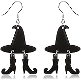 PEALICIOUS Spooky Halloween Earrings for Women Skeleton Earrings Dangle with Pumpkin Vintage Acrylic Witch Earrings for Gothic Devil Jewelry as Halloween Accessories Christmas Gifts