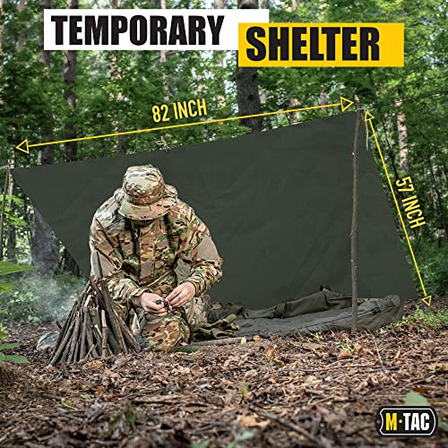 Military Tactical Poncho - Waterproof & Multipurpose, Use As Rain Poncho, Shelter, Or Tarp