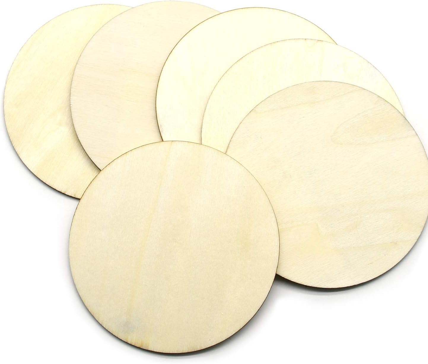 20 Pcs Unfinished Wooden Circle Shapes,4 inch Wood Circle Cutouts DIY Coasters Party Favours