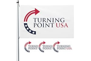 HUIBAO Turning Point Usa TPUSA Flag 3x5 Ft - Double Sided - With 3Pcs Turning Point USA Sticker 5in