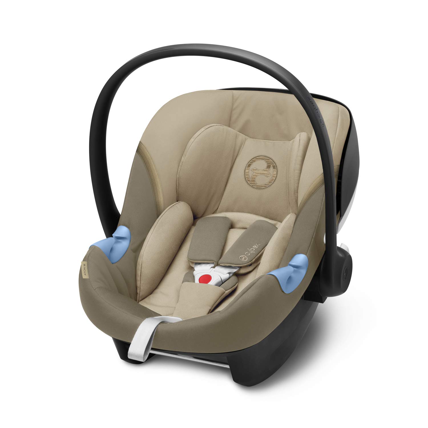 CYBEX Gold Babyschale Aton M i-Size, Inkl. Neugeboreneneinlage, Für Kinder ab 45 cm bis 87 cm, Max. 13 kg, Classic Beige