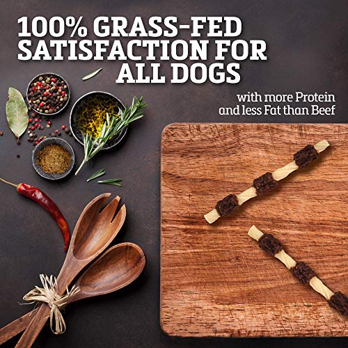 Buffalo Range Rawhide Dog Treats Healthy, GrassFed Buffalo Jerky Raw