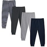 GLASH Kids Baby and Toddler Boys Cotton Pants, 4 Pack 2T-6Y Joggers Sweatpants for Boys