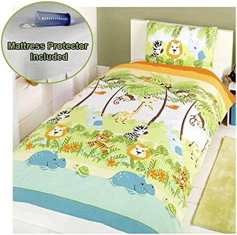 Jungle Boogie Junior/Toddler Duvet Cover &amp; Pillowcase Set + Mattress Protector