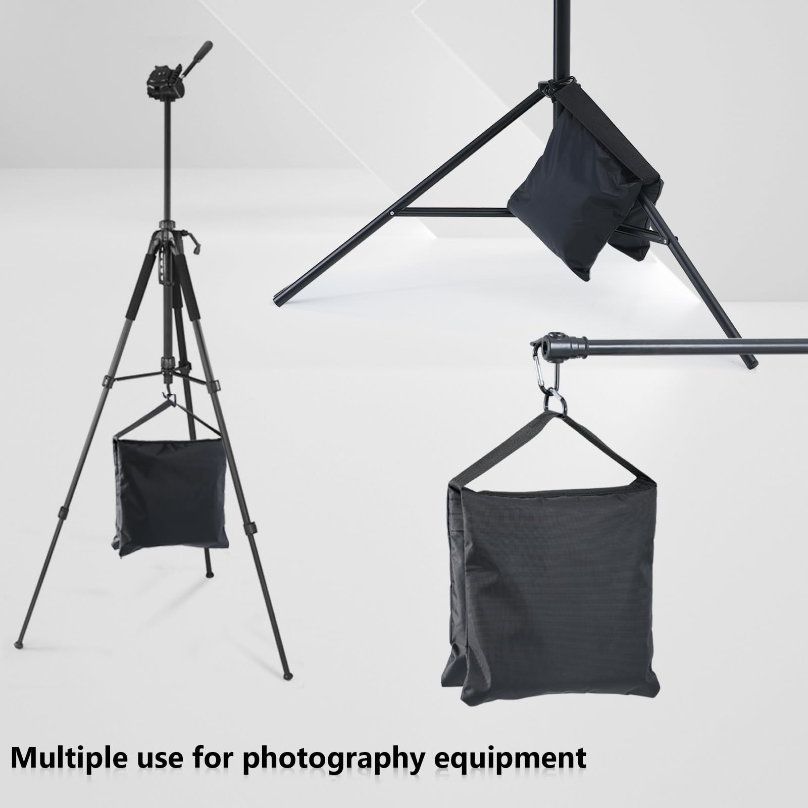 ABCCANOPY Photography Sandbag for Video Stand, Heavy Duty Weight Bags for Light Tripod, Camping Chair, 4 Packs (Black)