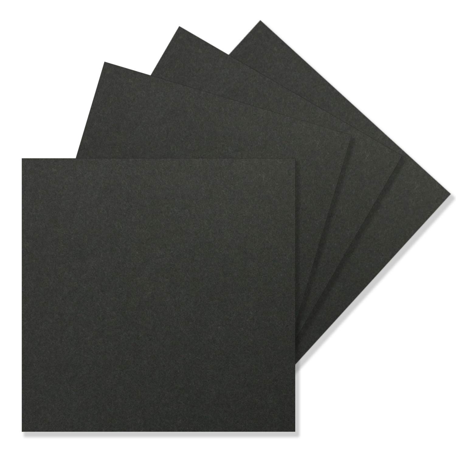 Pack of 50 Single Cards, Square, 15 x 15 cm, Black, 240 g/m², Blank, for Postcards and Crafts, Made of Clay Craft Card — image 1