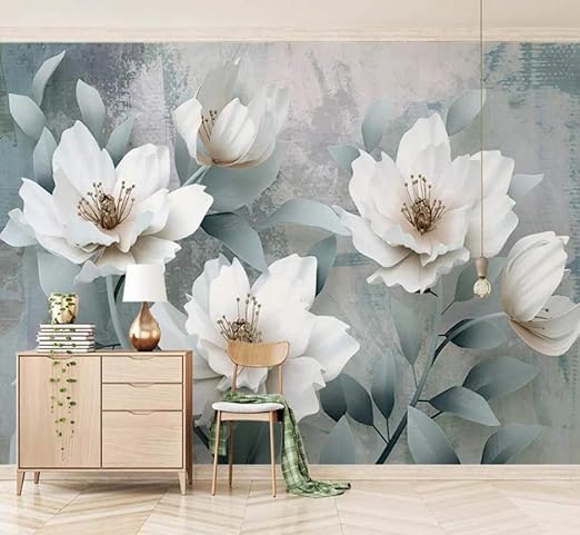 Amazon Wkxzz 3d壁紙現代のノスタルジックな花の写真の壁の絵画リビングルームの寝室の家の装飾背景の壁の絵画 150x1cm 壁紙