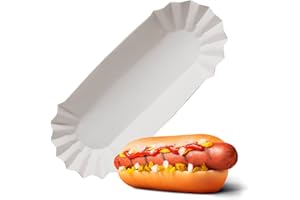 50 Pcs Hotdog Trays Disposable for Party and BBQ - Durable Paper Hot Dog Trays Disposable for Food Serving, Suitable for Hotd