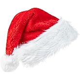 CIPOWM Christmas Santa Hat, Small Velvet Santa Hats Plush Christmas Hat for Xmas New Year Party Decorations and Supplies