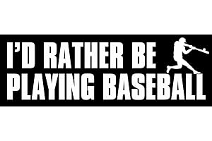 LPF USA Magnet I'd Rather Be Playing Baseball Magnetic Sticker (Sport Decal)