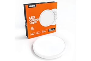TALOYA Flush Mount Ceiling Light,18W, 5000K Daylight, 8.9 Inch, 1800lm, Round Surface Mounted Lighting Fixture, Ideal for Aisles, Balconies, Corridors, Hallways, Stairwells