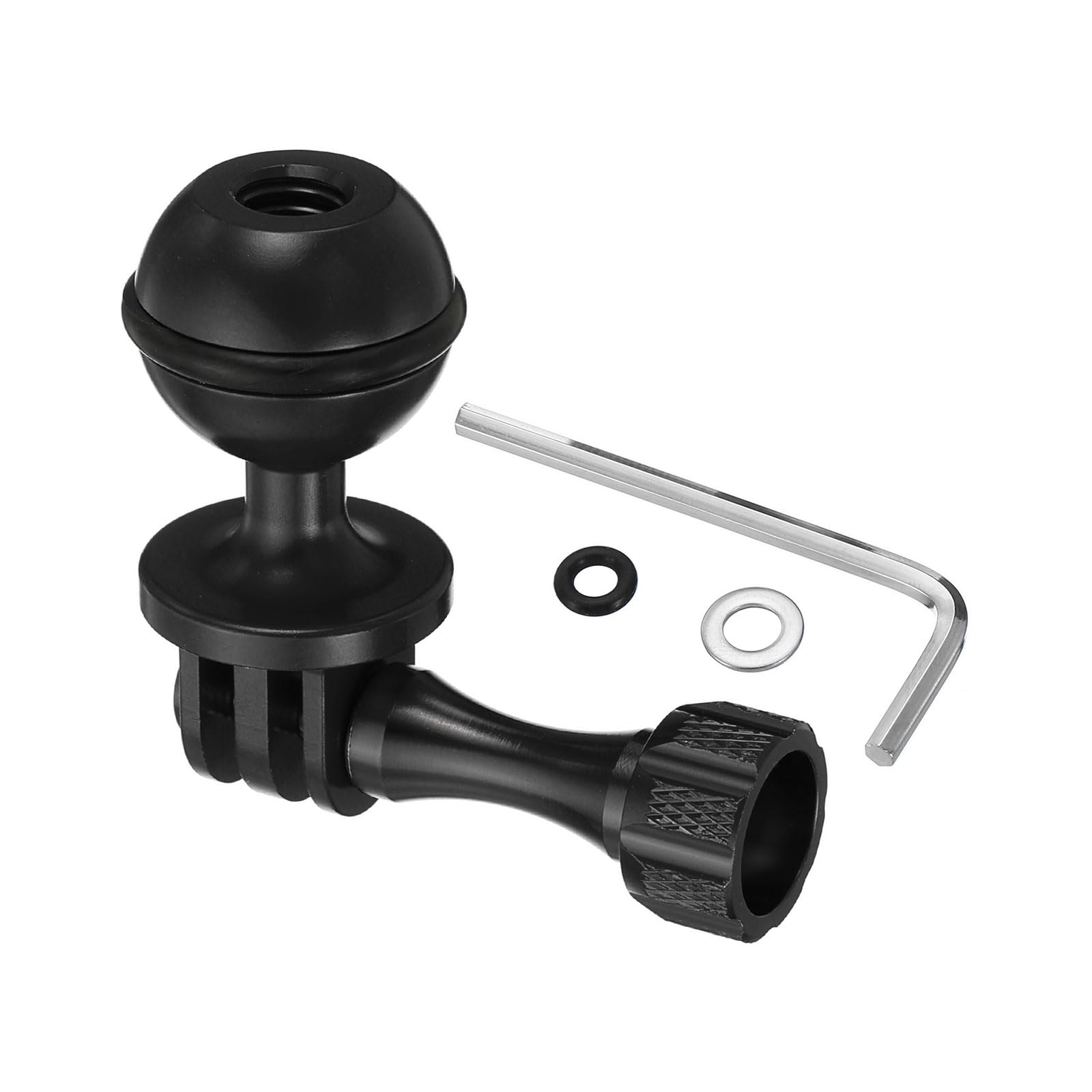 PATIKIL Action Camera Ball Mount Adapter, 1 Set Rotating Ball Head Mount for Sports Camera Style 2, Black
