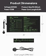 HBN Durable Seedling Heat Mat 10x20 Waterproof 17.5W 230-240V (2pc) view 4