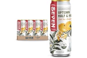SevenTeas Uptown Half & Half Iced Tea and Lemonade, 16 OZ (Pack of 12 Cans), Organic Iced Tea
