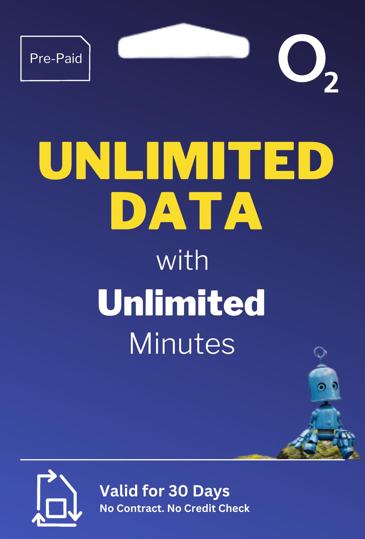 UNLIMITED UK DATA SIM and UNLIMITED MINUTES + SMS - 4G/5G O2 SIM card - Prepaid Sim, Not Pay as You Go. 25GB EU Roaming. Perfect for EU Holidays or Working Away from Home! (30 days).
