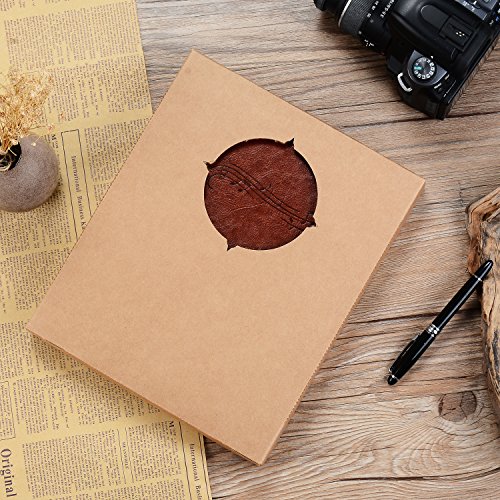 Scrapbook Photo Album,ZEEYUAN Photo Album"Violin Girl"Vintage Leather DIY Scrapbook Album Memory Book Wedding Guestbook,Present for Christmas Birthday Anniversary Gift for Girl Women (Brown, S)