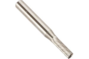 Drill America SB-14 Carbide Burr/Rotary File Cylindrical End-Cut Double Cut for Die Grinder 3/16" Dia. x 5/8" Cut Length with 1/4" Shank and 2" Overall Length, DUL Series