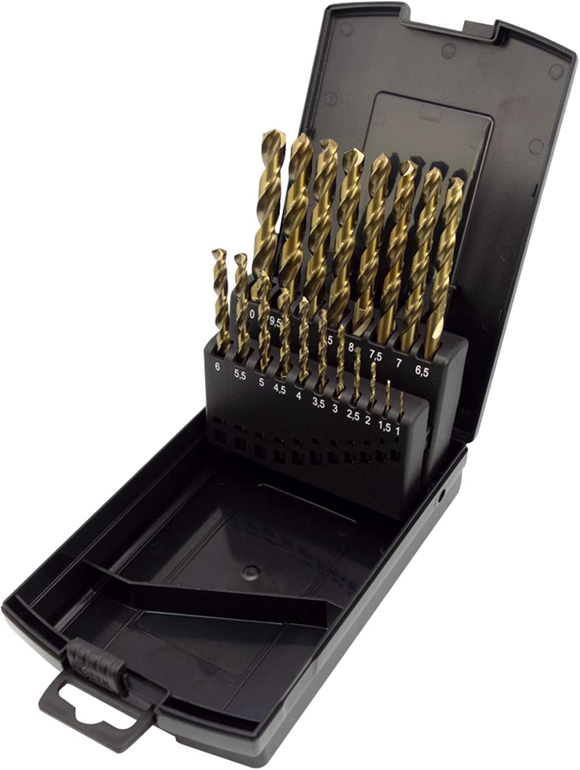NORTOOLS 19-Piece M35 Cobalt Drill Bit Set, 5% Cobalt HSS-G, 1.0-10mm by 0.5mm, for Stainless Steel Iron, Metal, Hardened Steel