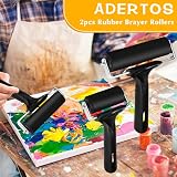 ADERTOS Rubber Brayer Roller 2 PCS - 10cm & 6cm for Printmaking, Stamping view 7