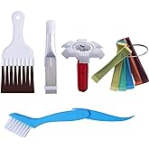 LONCHDAN 10 Pcs Air Conditioner Fin Comb Cleaner kit AC Coil Cleaning Brush 5 Different Fin Combs Condenser Fin Straightener AC Evaporator Comb Radiator Repair Clean Tool (Multicolor)