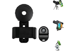 Jreiiolk Telescope Phone Mount - Universal Cell Phone Adapter for Spotting Scope, Binoculars, Monocular, Microscope - Adjusta