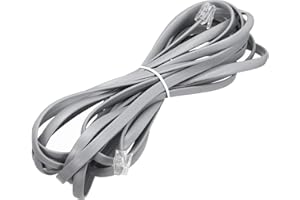 1 Pack Telephone Cord, 16.4ft Phone Cable RJ12 6P6C Male to Male Straight Wired Handset Cord for Home, Office, Grey